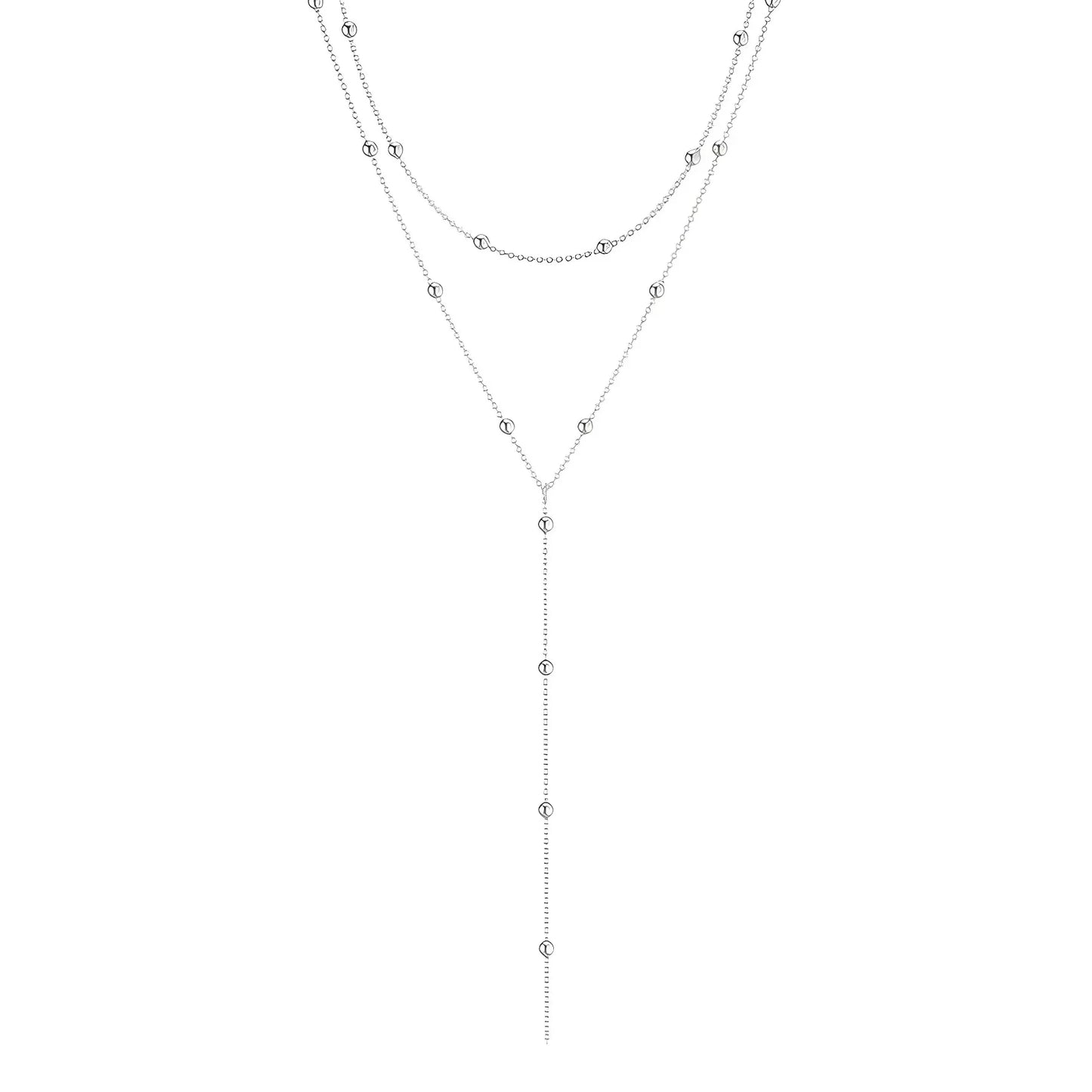 CapeGlow® Lariat Necklace – Stunning Gold Plated Double Layer with Elegant Drop Pendant