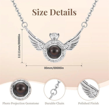 CapeGlow® Celestial Wings – Personalized Photo Angel Pendant Necklace