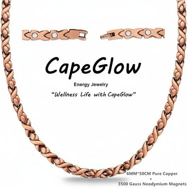 CapeGlow® Premium Pure Copper Necklace with Ultra Strength Magnets Collar (Women)