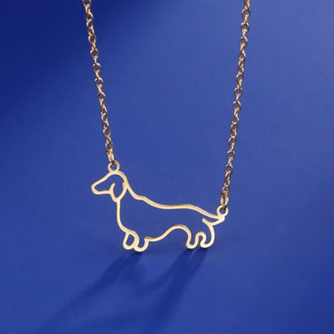 Dachshund Silhouette Pendant — Stainless Steel