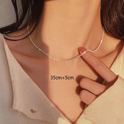 CapeGlow® Sparkling Silver Choker Necklace - Elegant Adjustable Design for Radiant Style