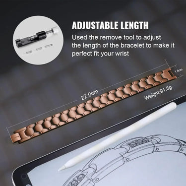 LumaCraft® Men’s Four Leaf Double-Row Strong Magnetic Pure Copper Bracelet — Strength in Every Link (Men)