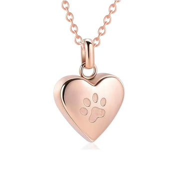 Paw-Heart Memorial Ashes Necklace — Keepsake Pendant