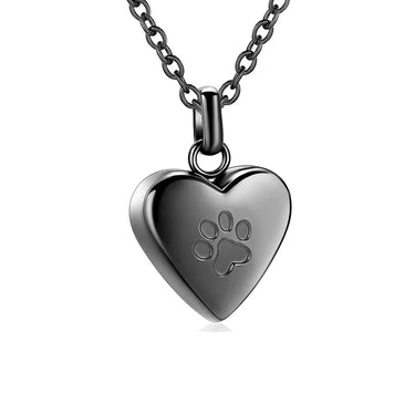 Paw-Heart Memorial Ashes Necklace — Keepsake Pendant