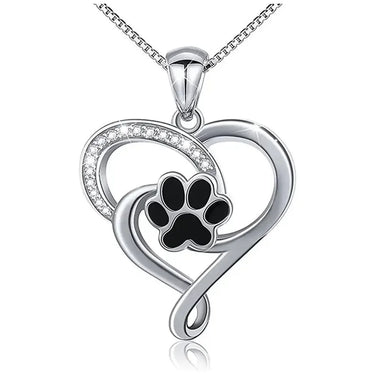 Paw-Print Embrace Heart Pendant