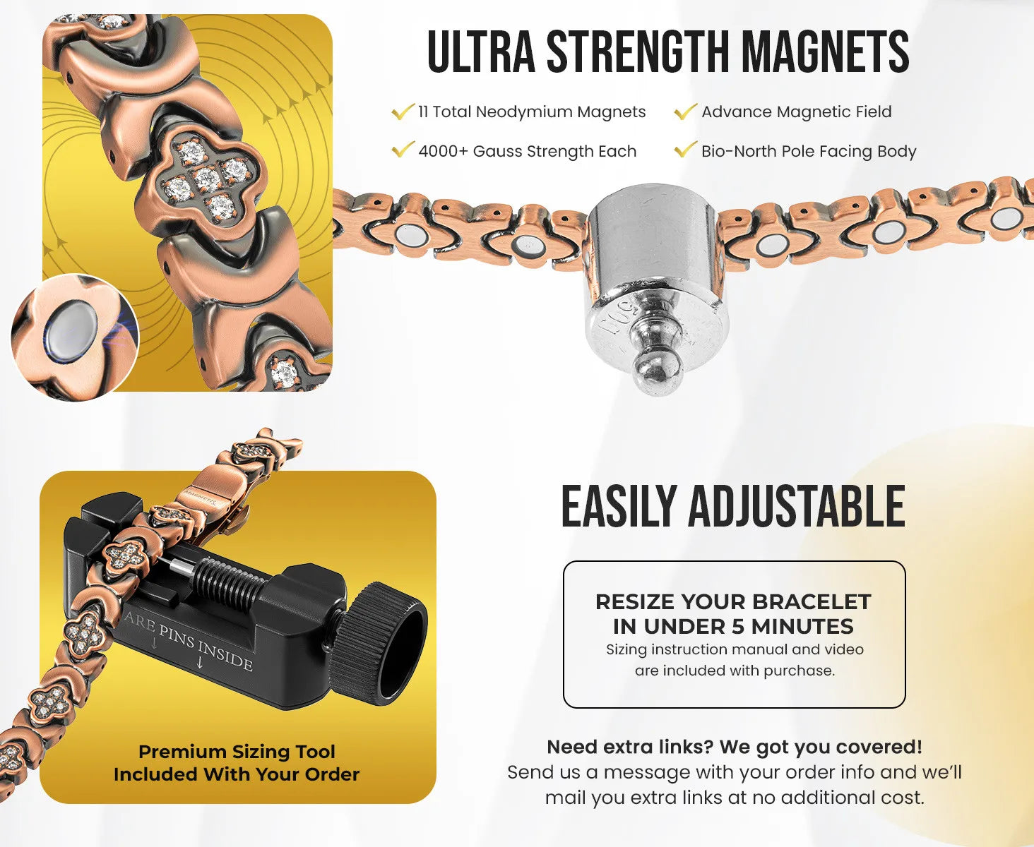 CapeGlow® LumaCraft® Pure Copper Bracelet Four-Leaf Harmony (Women)