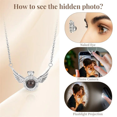 CapeGlow® Celestial Wings – Personalized Photo Angel Pendant Necklace