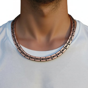 CapeGlow® Premium Pure Copper Necklace with Ultra Strength Magnets Collar (Men)