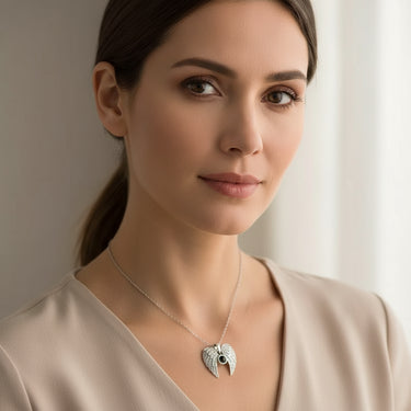 CapeGlow® Eternal Guardian – Personalized Photo Angel Wings Necklace