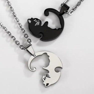 Kindred Whiskers Heart Pendant – Black & White Duo