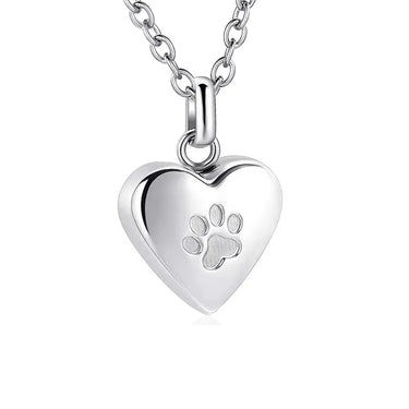 Paw-Heart Memorial Ashes Necklace — Keepsake Pendant