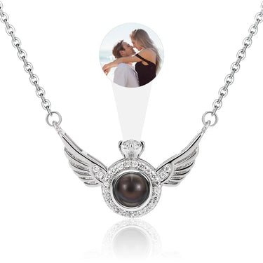 CapeGlow® Celestial Wings – Personalized Photo Angel Pendant Necklace