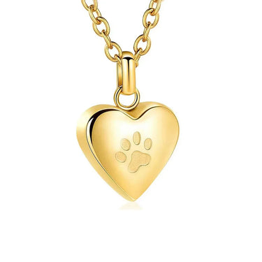 Paw-Heart Memorial Ashes Necklace — Keepsake Pendant