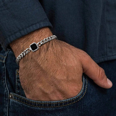 Trendy Men's Bracelet,Stainless Steel Cuban Chain Wristband, Gift for Husband BBF Son