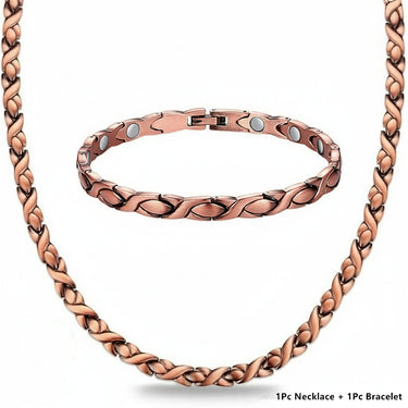 CapeGlow® Pure Copper Magnetic with Ultra Strength Bracelet Necklace Set (UNISEX)
