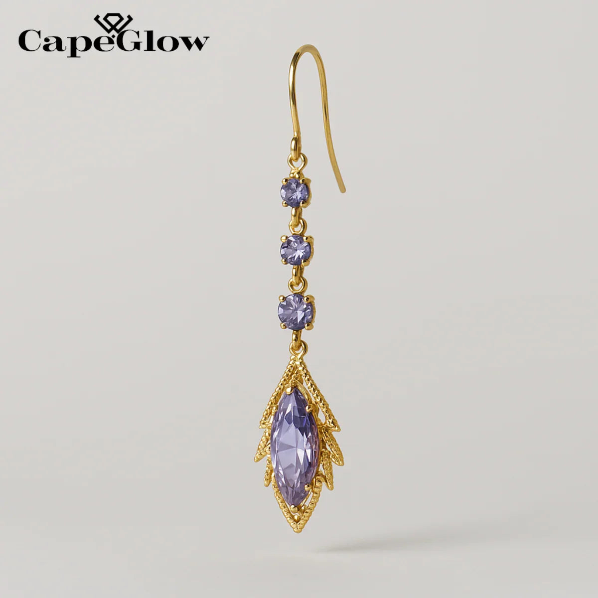 CapeGlow® Zanele – Purple Crystal Tassel Earrings Capeglow