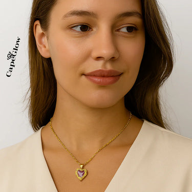 CapeGlow® Lindiwe – Golden Heart Pendant Necklace Capeglow