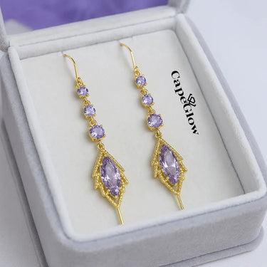 CapeGlow® Zanele – Purple Crystal Tassel Earrings Capeglow