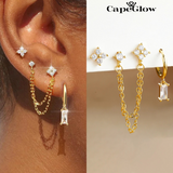 CapeGlow® Zanele Star – 3-Piece Chain Earring Set Capeglow