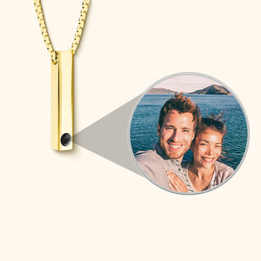 CapeGlow® Memory 3D Bar – Photo Projection Necklace (Unisex)