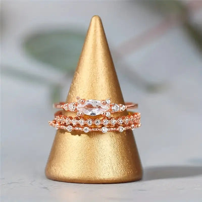 CapeGlow® Liana Liyana – Rose Gold Stacking Ring Set
