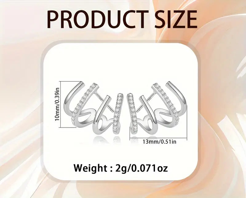 CapeGlow® Amara – S925 Multi-Claw Illusion Earrings Capeglow