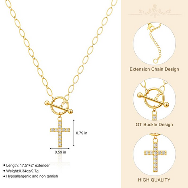Elegant Diamond Accent Sterling Silver Toggle Cross Necklace - Timeless Faith Jewelry