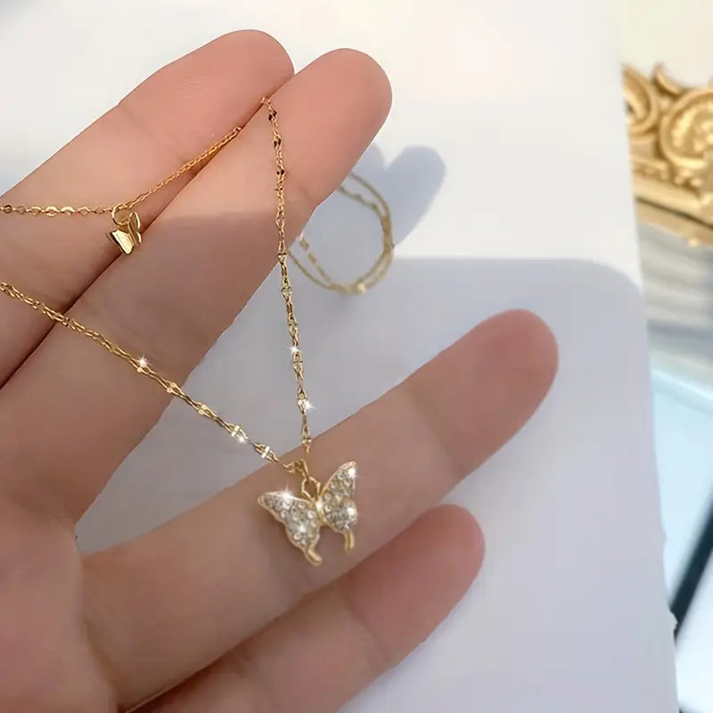 CapeGlow® Lira – Double Layer Butterfly Necklace✨ Capeglow