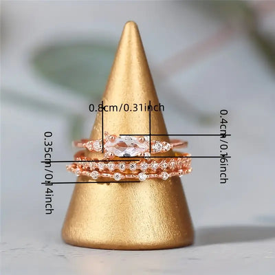 CapeGlow® Liana Liyana – Rose Gold Stacking Ring Set