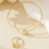 CapeGlow® Tumi – European & American Twisted Bangle & Ring Set Capeglow