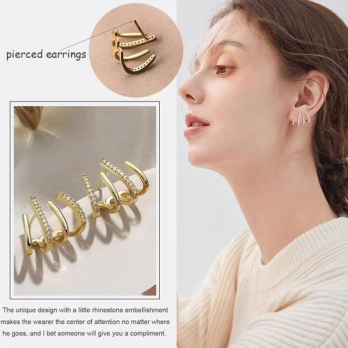 CapeGlow® Amara – S925 Multi-Claw Illusion Earrings