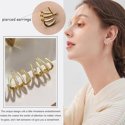 CapeGlow® Amara – S925 Multi-Claw Illusion Earrings