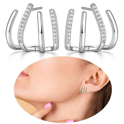 CapeGlow® Amara – S925 Multi-Claw Illusion Earrings