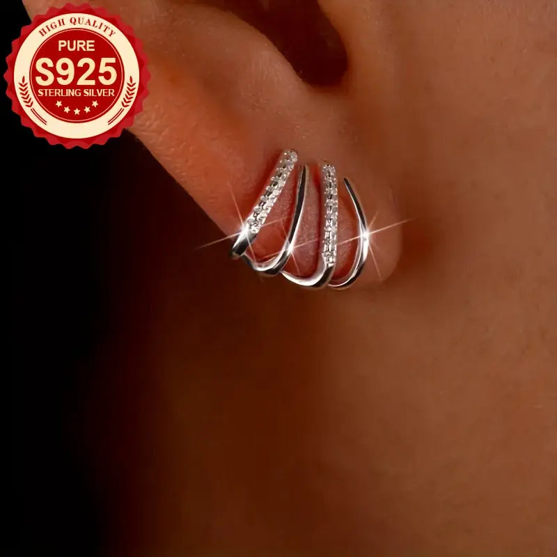 CapeGlow® Amara – S925 Multi-Claw Illusion Earrings Capeglow