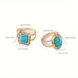 CapeGlow® Masego – Retro Turquoise Statement Ring Capeglow