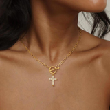 Elegant Diamond Accent Sterling Silver Toggle Cross Necklace - Timeless Faith Jewelry