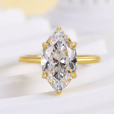 Louily Fashion Marquise Cut Women's Engagement Ring In Sterling Silver