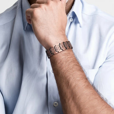 LumaCraft® Men’s Four Leaf Magnetic Copper Bracelet — Strength in Every Link (Men)