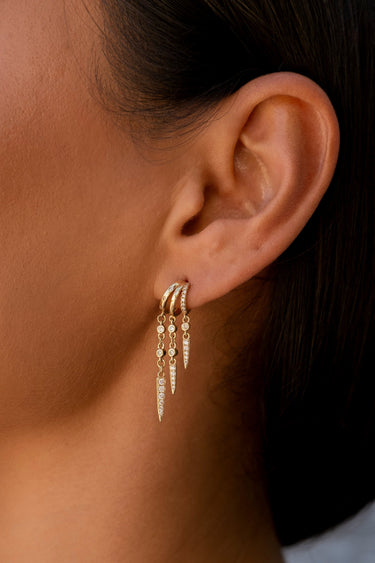 Elegant Rio Stacked Triple Hoop Illusion Earrings in 14k Gold Vermeil & Sterling Silver