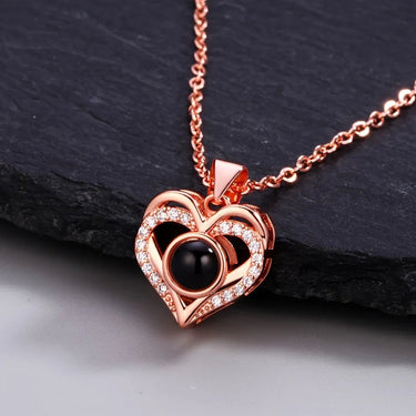 CapeGlow® Lumina – Personalized Photo Projection Heart Necklace Capeglow